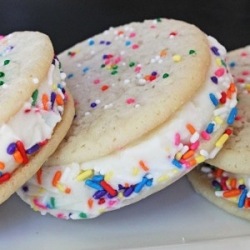 Cake Batter Ice Cream Sanwiches