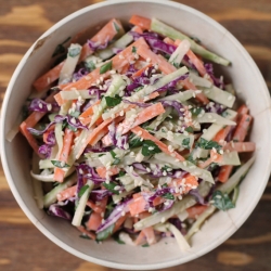 Broccoli Slaw with Tahini Dressing