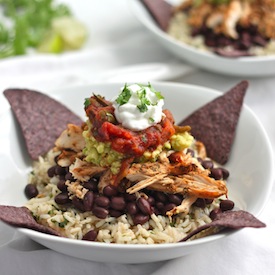 Shredded Chicken Burrito Bowls