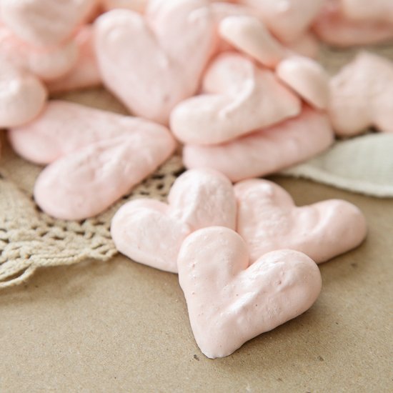 Pink Heart Meringues