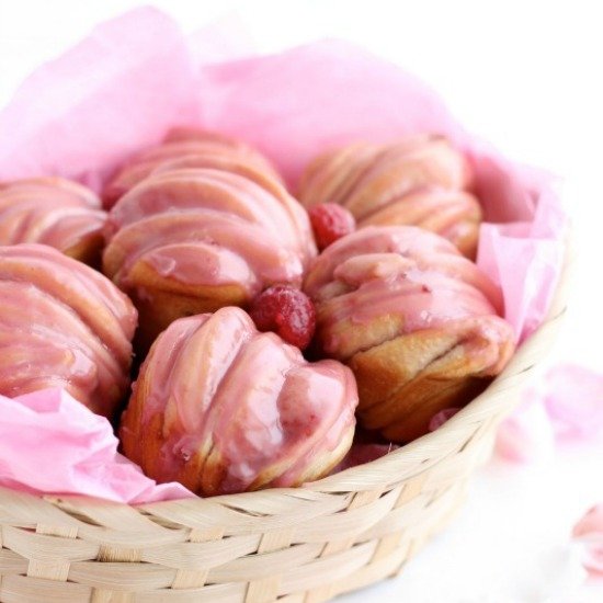 Raspberry Butterflake Rolls