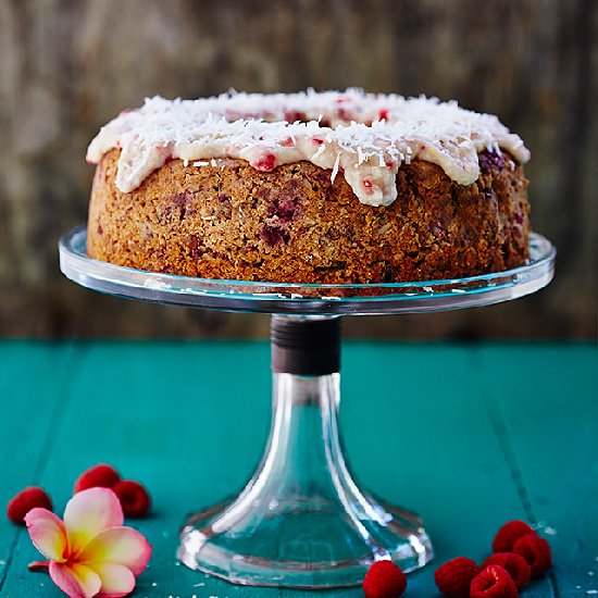 Paleo 5-Spice Raspberry Banana Cake