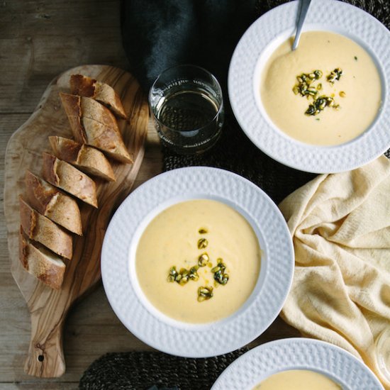 Rutabaga Soup with White Cheddar