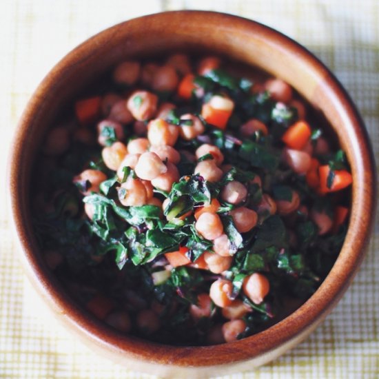 Warm Swiss Chard and Chickpeas Sala