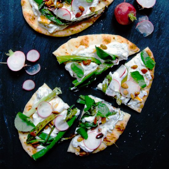 Yogurt flatbreads with pepitas