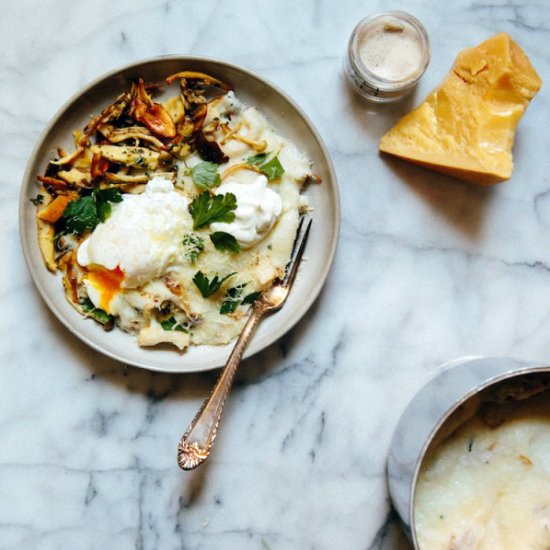 White Polenta with Mushrooms