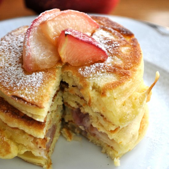 Maple Roasted Nectarine Pancakes