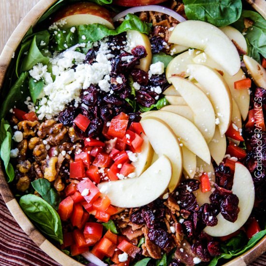 Apple Cranberry Bacon Walnut Salad