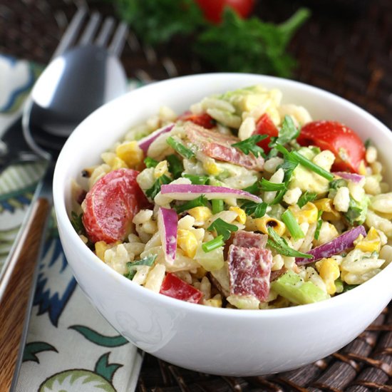 Orzo Bacon & Charred Corn Salad