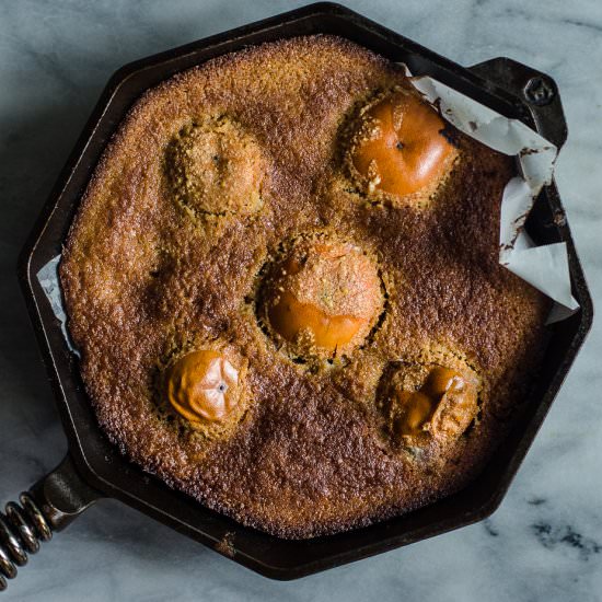 Persimmon Cornmeal Upside Down Cake