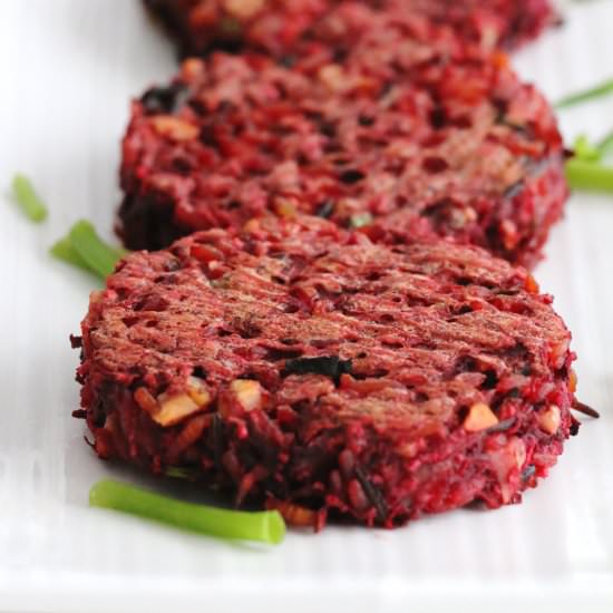 beet and wild rice burgers