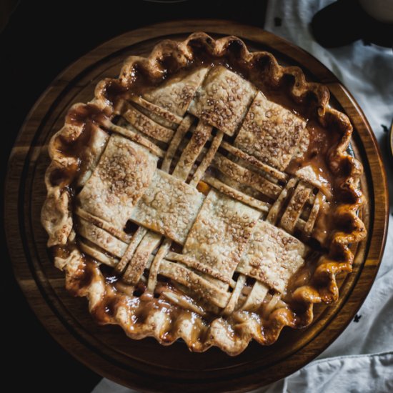 Peach Pie with Basil Crust