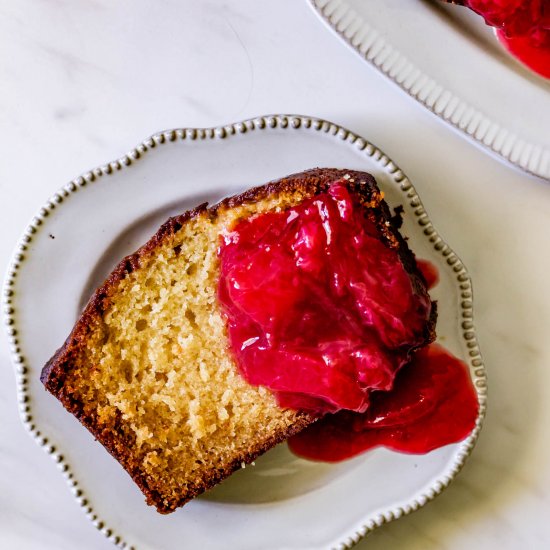 Lemon Olive Oil Loaf with Pluot Jam