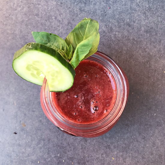 Basil Strawberry Cucumber Smoothie