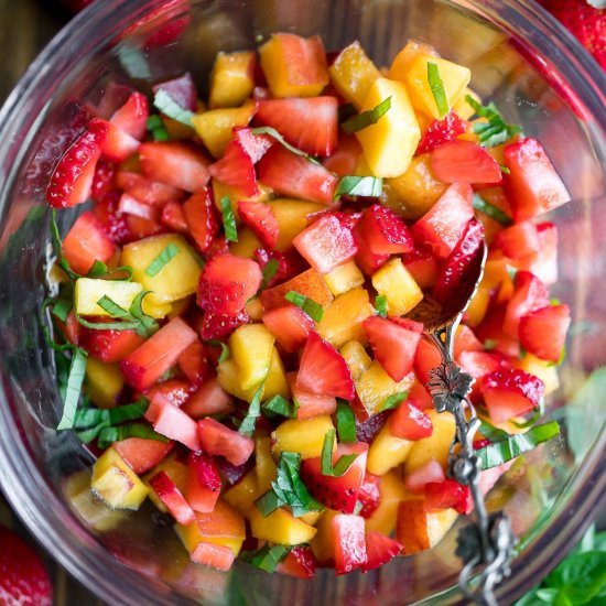 Strawberry Peach Fruit Salad