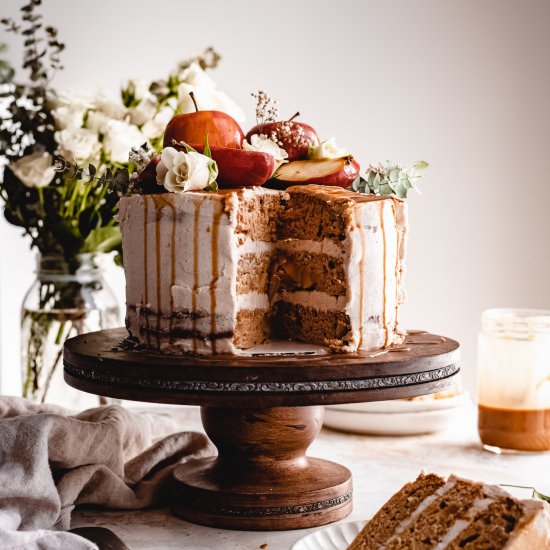 Vegan Caramel Apple Spice Cake