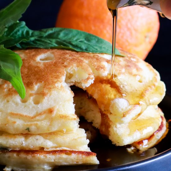 Orange Basil Buttermilk Pancakes