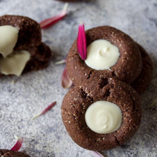 White chocolate thumbprint cookies