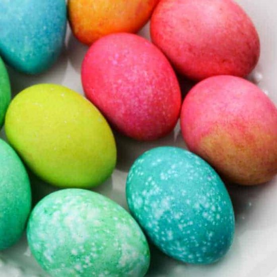 Easter Eggs Dyed With Rice