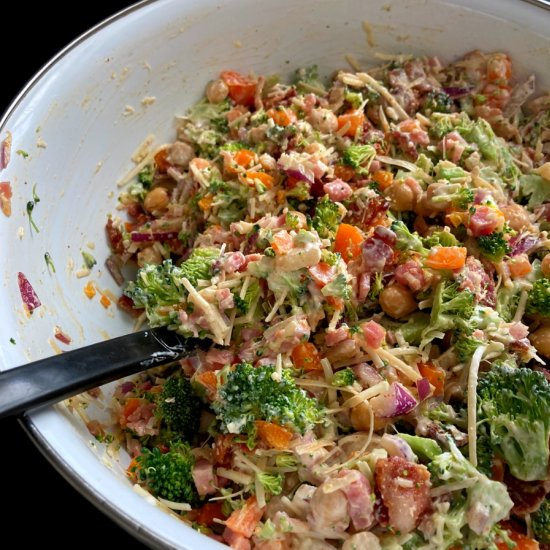 Parmesan Broccoli and Ham Salad