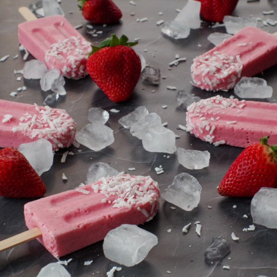 Strawberry Yogurt Popsicles