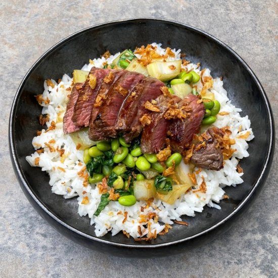 Asian Steak with Edamame