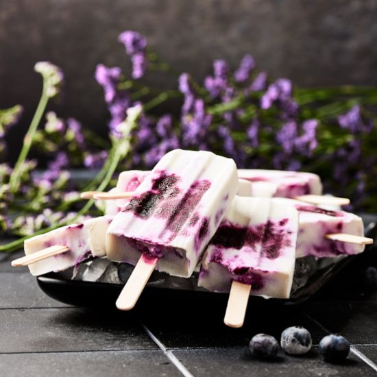 Blueberry Yogurt Popsicles with Gin