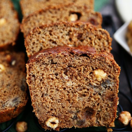 Whole Spelt Banana Bread with Honey