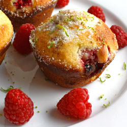 Raspberry and Lime Muffins