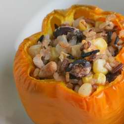 Wild and Brown Rice Stuffed Peppers