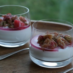 Coconut Creams with Poached Rhubarb