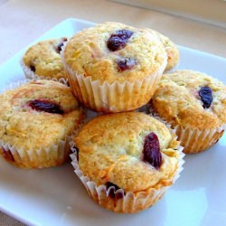 Cherry & Peach Sour Cream Muffins