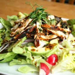 Chicken with Avocado and Radish Salad