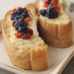 Lumpfish Caviar on Toasted Foccacia