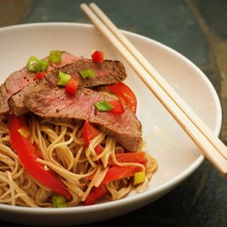 Peanut Butter Noodles with Beef