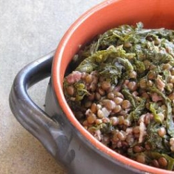 Braised Greens and Lentils