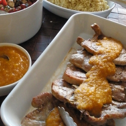 Pork Steak with Apricot-Mango Sauce