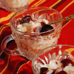 Cherry Lychee Rice Pudding