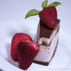 Chocolate Banded Ice Cream Torte