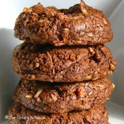 Chocolate Cookies with Almonds and Coconut