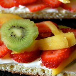 Fresh Fruit on Orange Flavored Mini Cakes