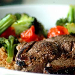 Grilled Lamb with Tomato Quinoa