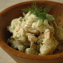 Potato Salad with Dill and Smoked Trout