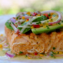 Grilled Salmon with Avocado Salsa