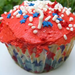 Layered Red, White & Blue Cupcakes