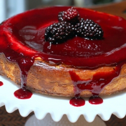 Cheesecake with Blackberry Coulis