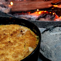 Dutch Oven Peach Cobbler