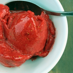 Rose Infused Strawberry Sorbet