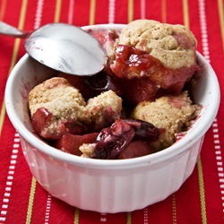 Cherry Rhubarb Cobbler