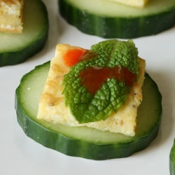 Egg, Mint and Cucumber Canapés